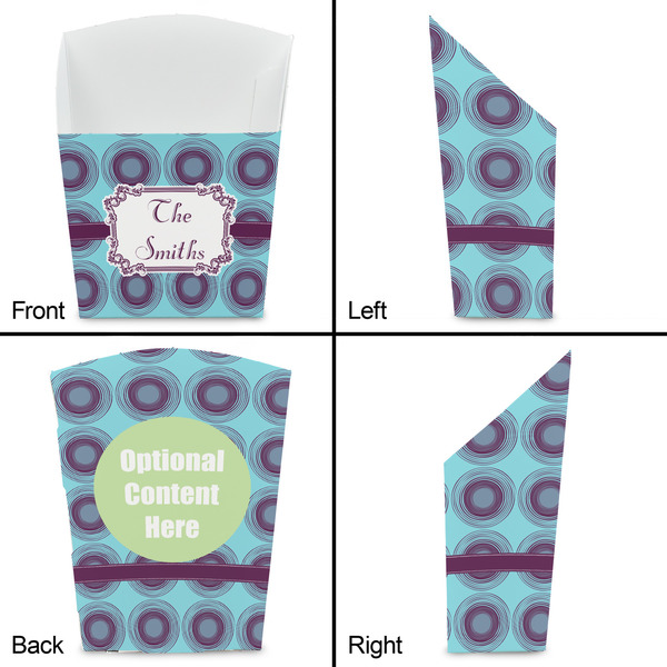 Concentric Circles French Fry Favor Box - Front & Back View