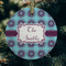 Concentric Circles Frosted Glass Ornament - Round (Lifestyle)