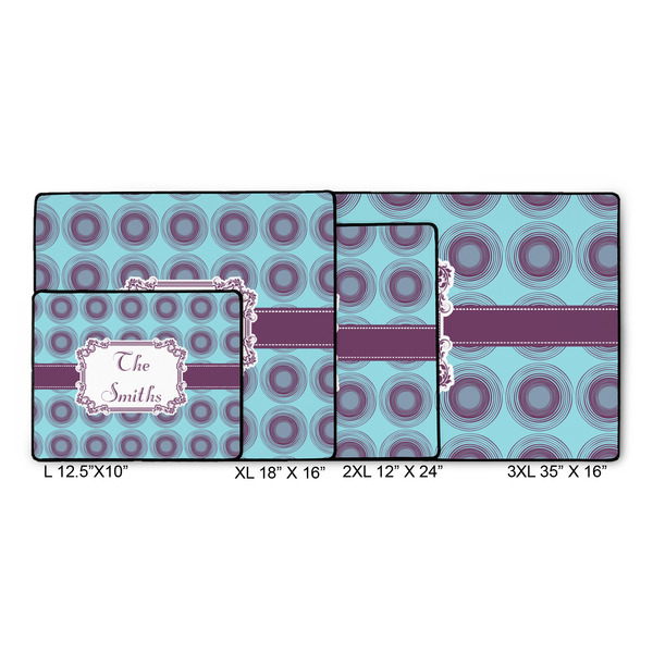 Concentric Circles Gaming Mats - SIZE CHART