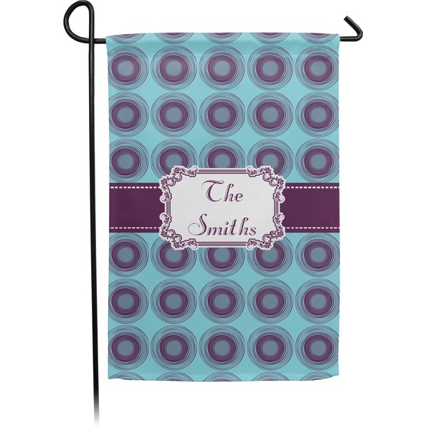 Custom Concentric Circles Small Garden Flag - Double Sided w/ Name or Text