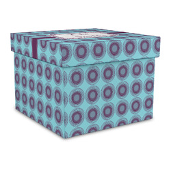 Concentric Circles Gift Box with Lid - Canvas Wrapped - Large (Personalized)