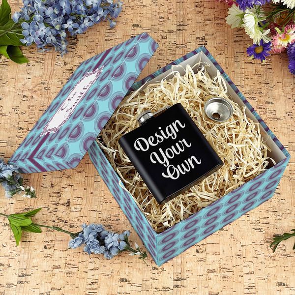 Concentric Circles Gift Boxes with Lid - Canvas Wrapped - Large - In Context