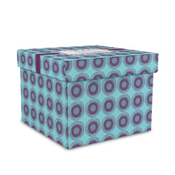 Concentric Circles Gift Box with Lid - Canvas Wrapped - Medium (Personalized)