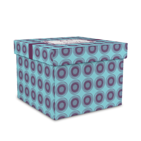 Custom Concentric Circles Gift Box with Lid - Canvas Wrapped - Medium (Personalized)