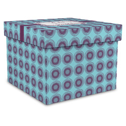 Concentric Circles Gift Box with Lid - Canvas Wrapped - X-Large (Personalized)