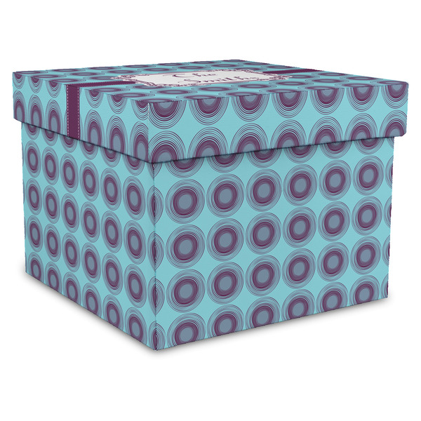 Custom Concentric Circles Gift Box with Lid - Canvas Wrapped - X-Large (Personalized)