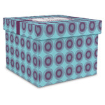 Concentric Circles Gift Box with Lid - Canvas Wrapped - XX-Large (Personalized)
