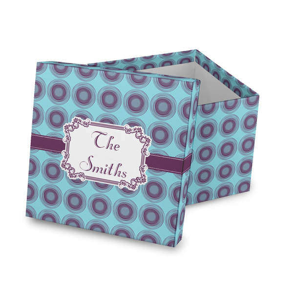 Custom Concentric Circles Gift Box with Lid - Canvas Wrapped (Personalized)
