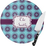 Concentric Circles Round Glass Cutting Board (Personalized)