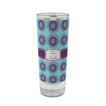 Concentric Circles 2 oz Shot Glass -  Glass with Gold Rim - Set of 4 (Personalized)