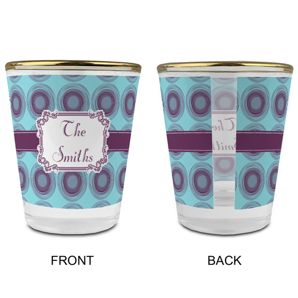 Concentric Circles Glass Shot Glass - with gold rim - APPROVAL