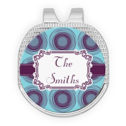 Concentric Circles Golf Ball Marker - Hat Clip - Silver