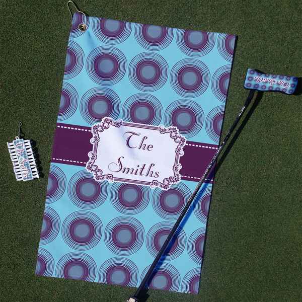 Custom Concentric Circles Golf Towel Gift Set (Personalized)