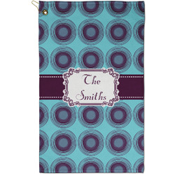 Concentric Circles Golf Towel - Poly-Cotton Blend - Small w/ Name or Text