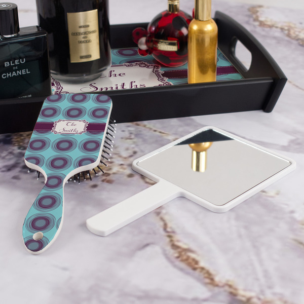 Concentric Circles Hair Brush - With Hand Mirror
