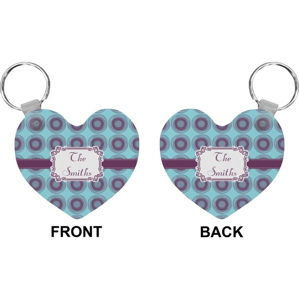 Concentric Circles Heart Keychain (Front + Back)