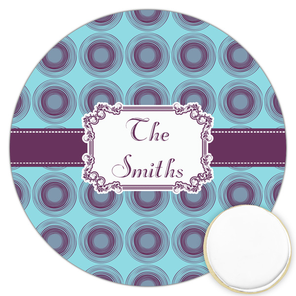 Custom Concentric Circles Printed Cookie Topper - 3.25" (Personalized)