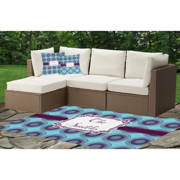 Concentric Circles Outdoor Mat & Cushions
