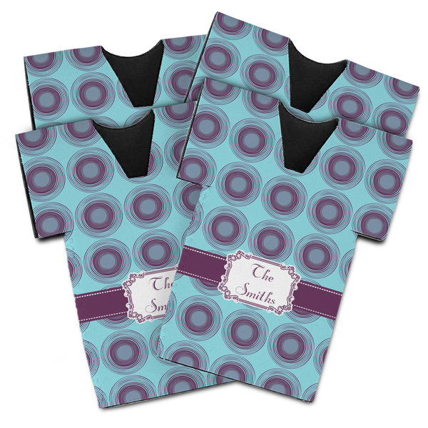 Concentric Circles Jersey Bottle Cooler - Set of 4 - MAIN (flat)