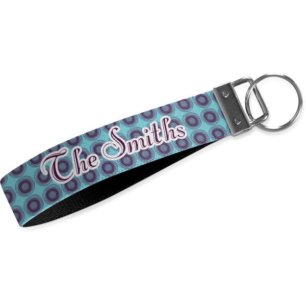 Custom Concentric Circles Wristlet Webbing Keychain Fob (Personalized)