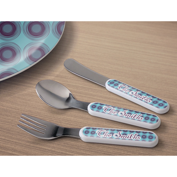 Concentric Circles Kids Flatware w/ Plate