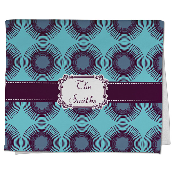 Custom Concentric Circles Kitchen Towel - Poly Cotton w/ Name or Text