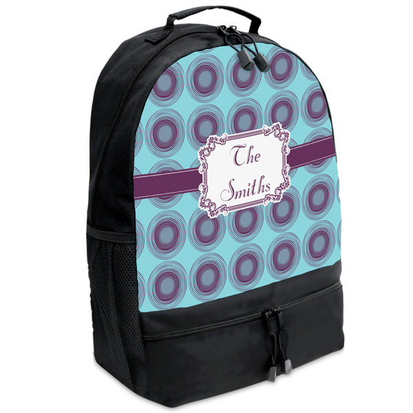 Custom Concentric Circles Backpacks - Black (Personalized)