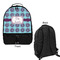 Concentric Circles Large Backpack - Black - Front & Back View
