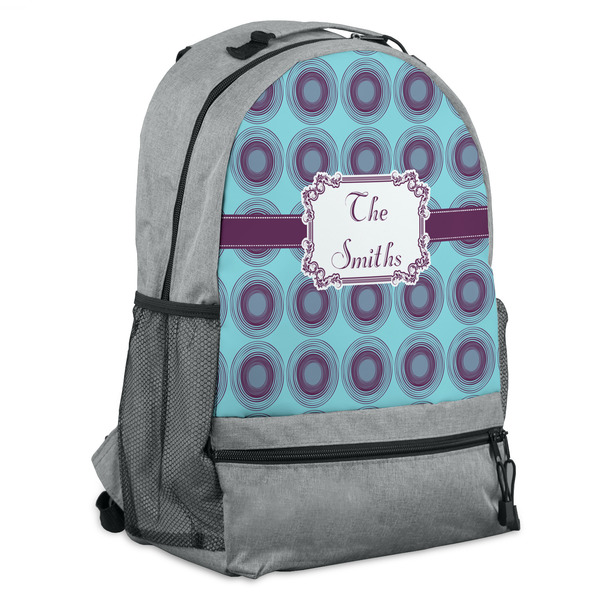 Custom Concentric Circles Backpack - Grey (Personalized)