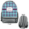 Concentric Circles Large Backpack - Gray - Front & Back View