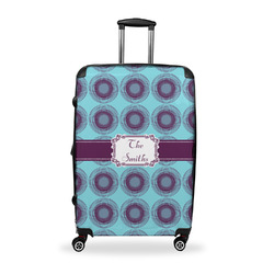 Concentric Circles Suitcase - 28" Large - Checked w/ Name or Text