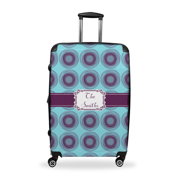 Custom Concentric Circles Suitcase - 28" Large - Checked w/ Name or Text