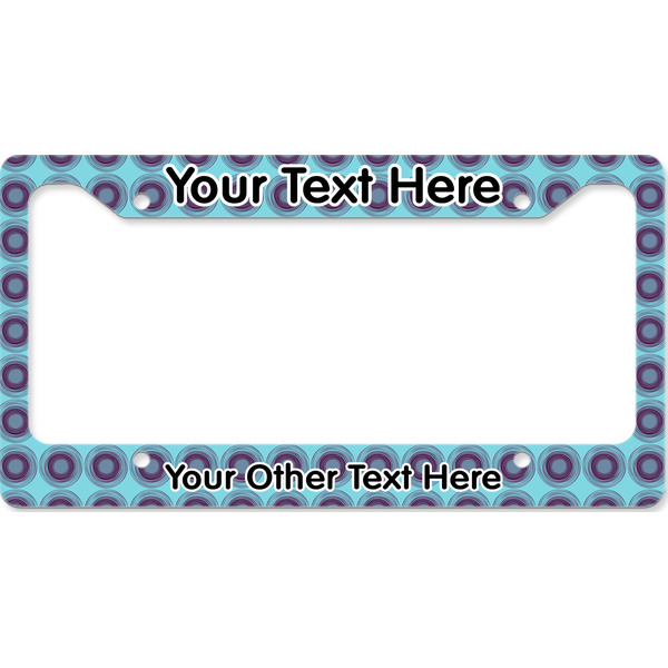 Custom Concentric Circles License Plate Frame - Style B (Personalized)