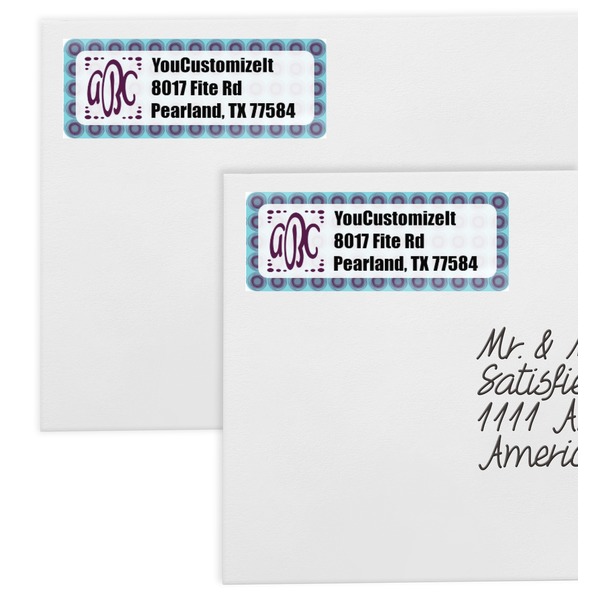 Concentric Circles Mailing Labels - Double Stack Close Up