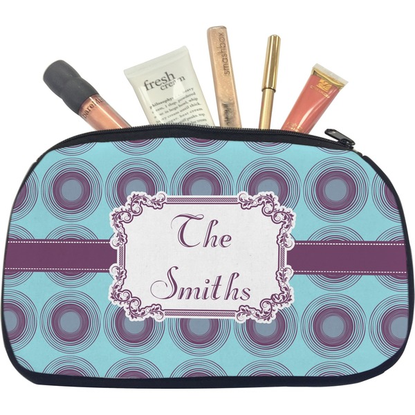 Custom Concentric Circles Makeup / Cosmetic Bag - Medium (Personalized)