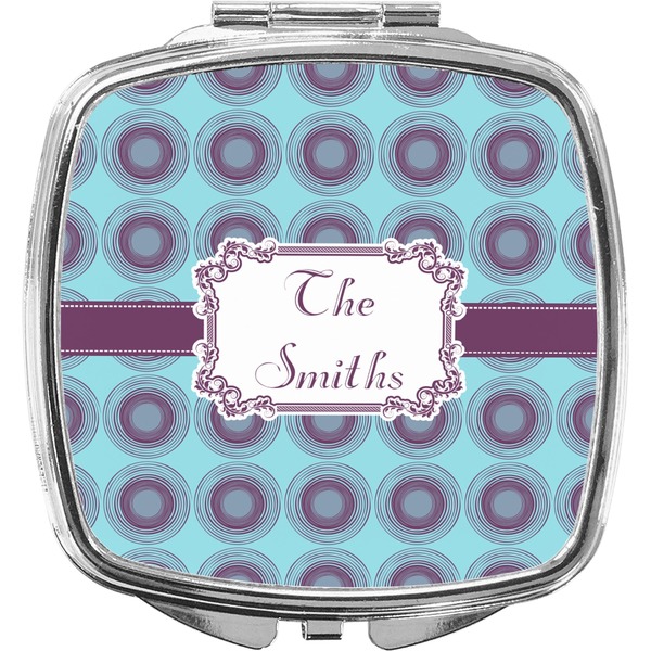 Custom Concentric Circles Compact Makeup Mirror (Personalized)