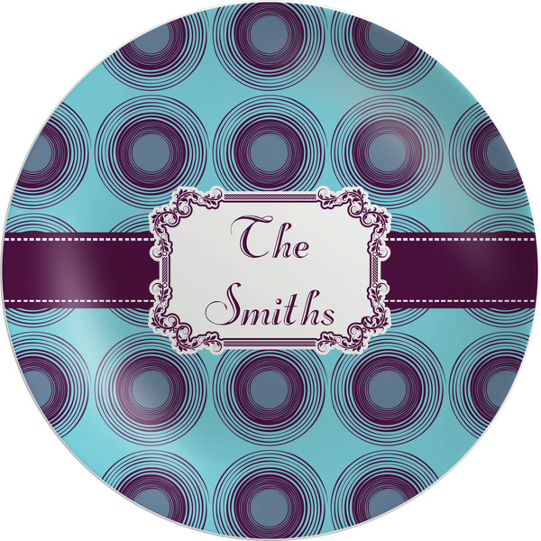 Custom Concentric Circles Melamine Salad Plate - 8" (Personalized)