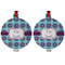 Concentric Circles Metal Ball Ornament - Front and Back