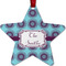 Concentric Circles Metal Star Ornament - Double Sided w/ Name or Text