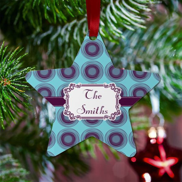 Concentric Circles Metal Star Ornament - Lifestyle