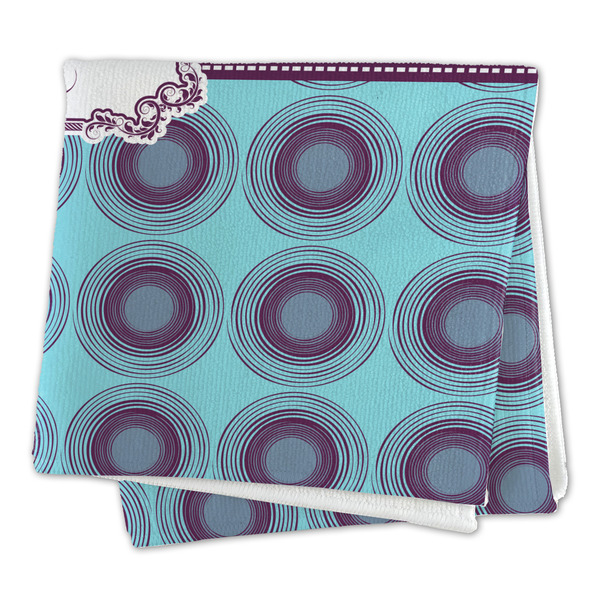 Concentric Circles Microfiber Dish Rag - FOLDED (square)