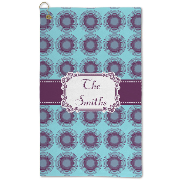 Custom Concentric Circles Microfiber Golf Towel - Large (Personalized)