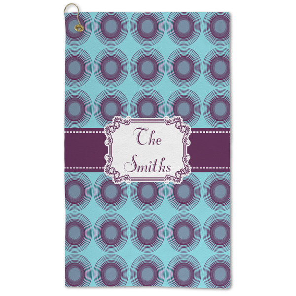 Custom Concentric Circles Microfiber Golf Towel (Personalized)