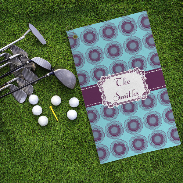Concentric Circles Microfiber Golf Towels - LIFESTYLE