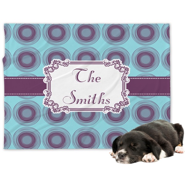 Custom Concentric Circles Dog Blanket - Large (Personalized)
