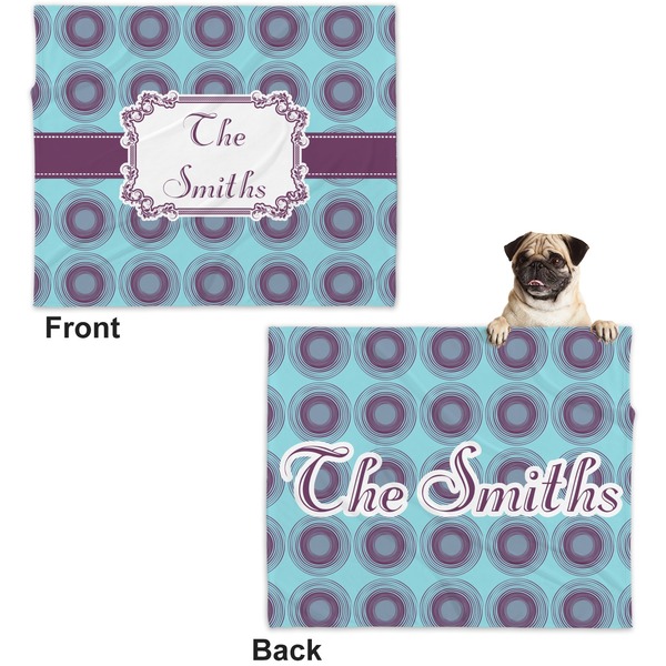 Concentric Circles Microfleece Dog Blanket - Large- Front & Back
