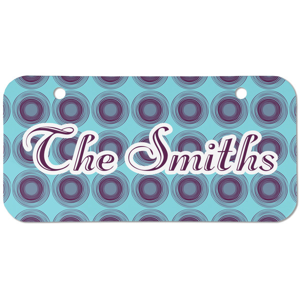 Custom Concentric Circles Mini/Bicycle License Plate (2 Holes) (Personalized)
