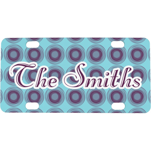 Custom Concentric Circles Mini / Bicycle License Plate (4 Holes) (Personalized)