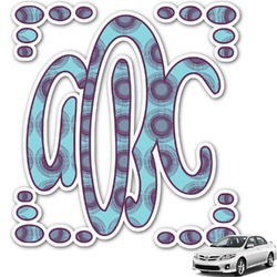 Concentric Circles Monogram Car Decal (Personalized)