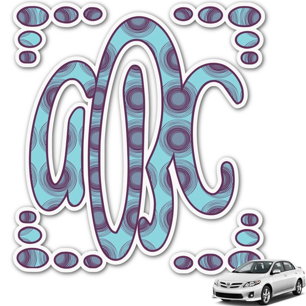 Custom Concentric Circles Monogram Car Decal (Personalized)